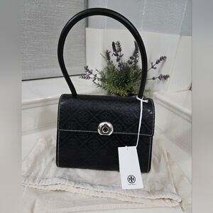 Tory Burch Deville T Monogram Debossed Leather Satchel NWT